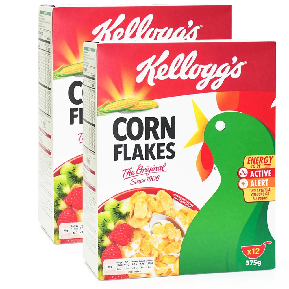 Kellogg’s Corn Flakes Original breakfast cereal 375g x 2
