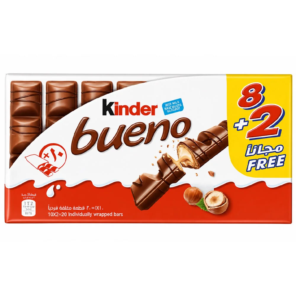 Kinder Bueno Value Pack Chocolate Bars 10 × 43g=430g