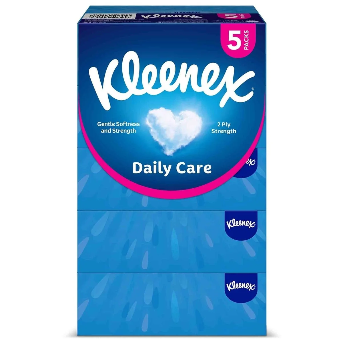Kleenex Daily Care Facial Tissue 2-Ply 5 x 150 Sheets