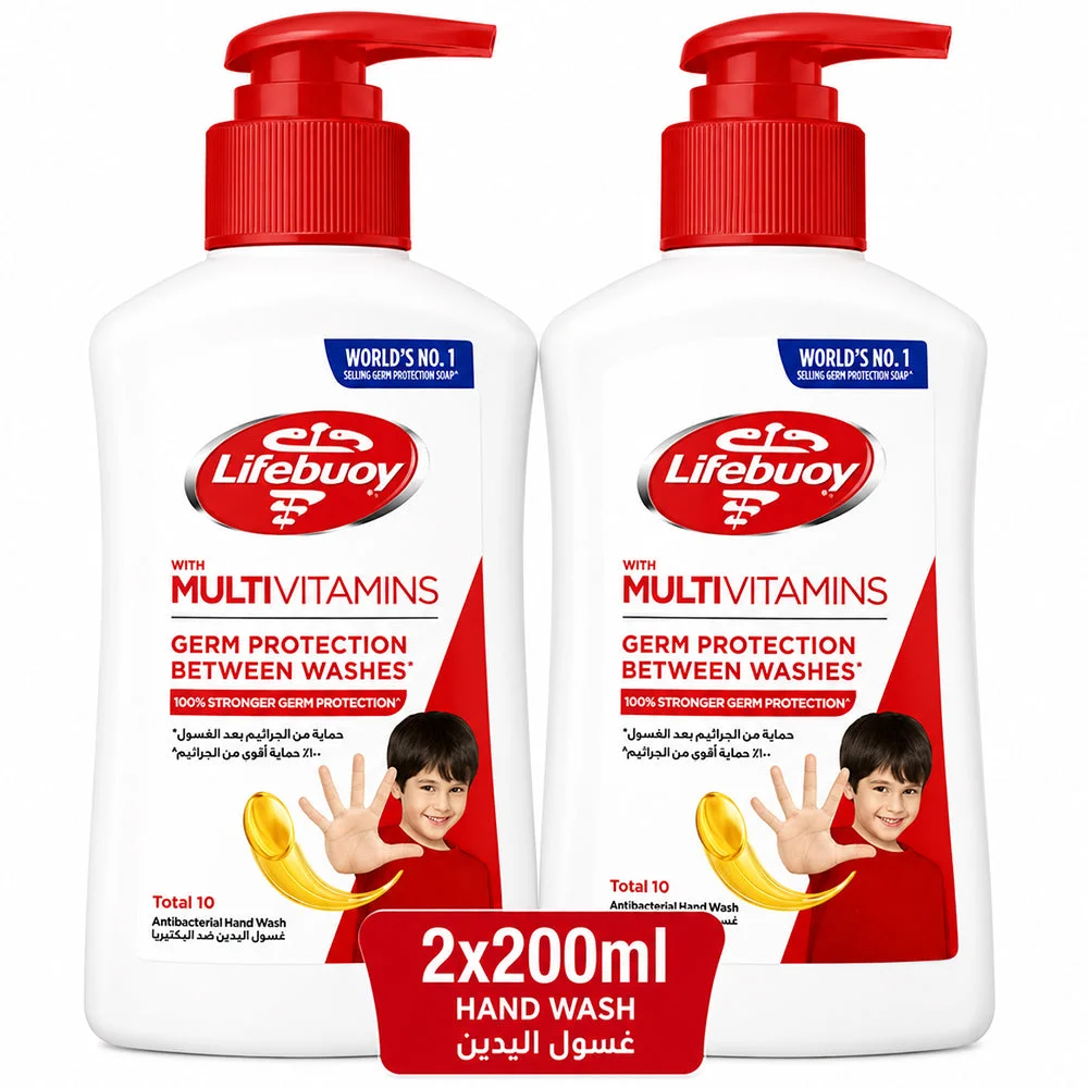 Lifebuoy Total 10 Antibacterial Hand Wash Twin Pack 2x200ml