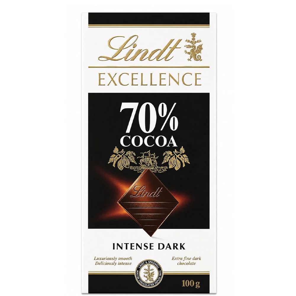 Lindt Excellence 70% Cocoa Intense Dark Chocolate 100g