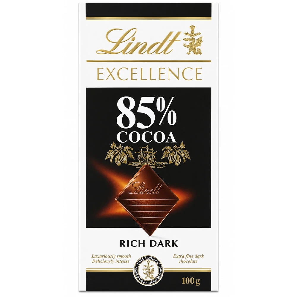 Lindt Excellence 85% Cocoa Rich Dark Chocolate 100g
