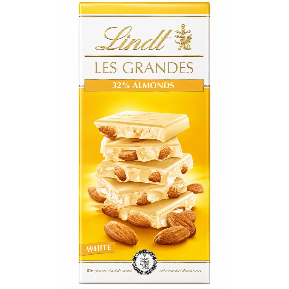 Lindt Les Grandes White Chocolate with Almonds 150g
