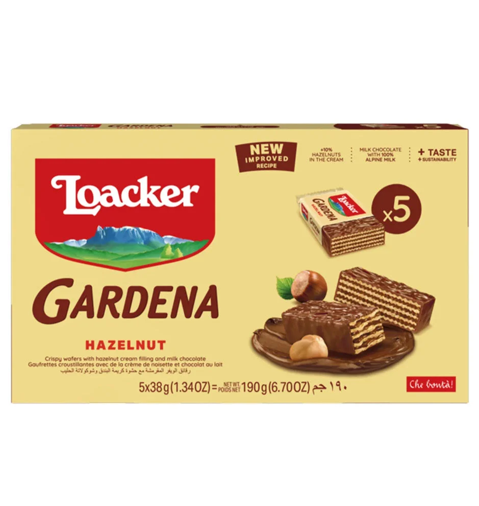 Loacker Gardena Hazelnut Wafers 5 x 38 g