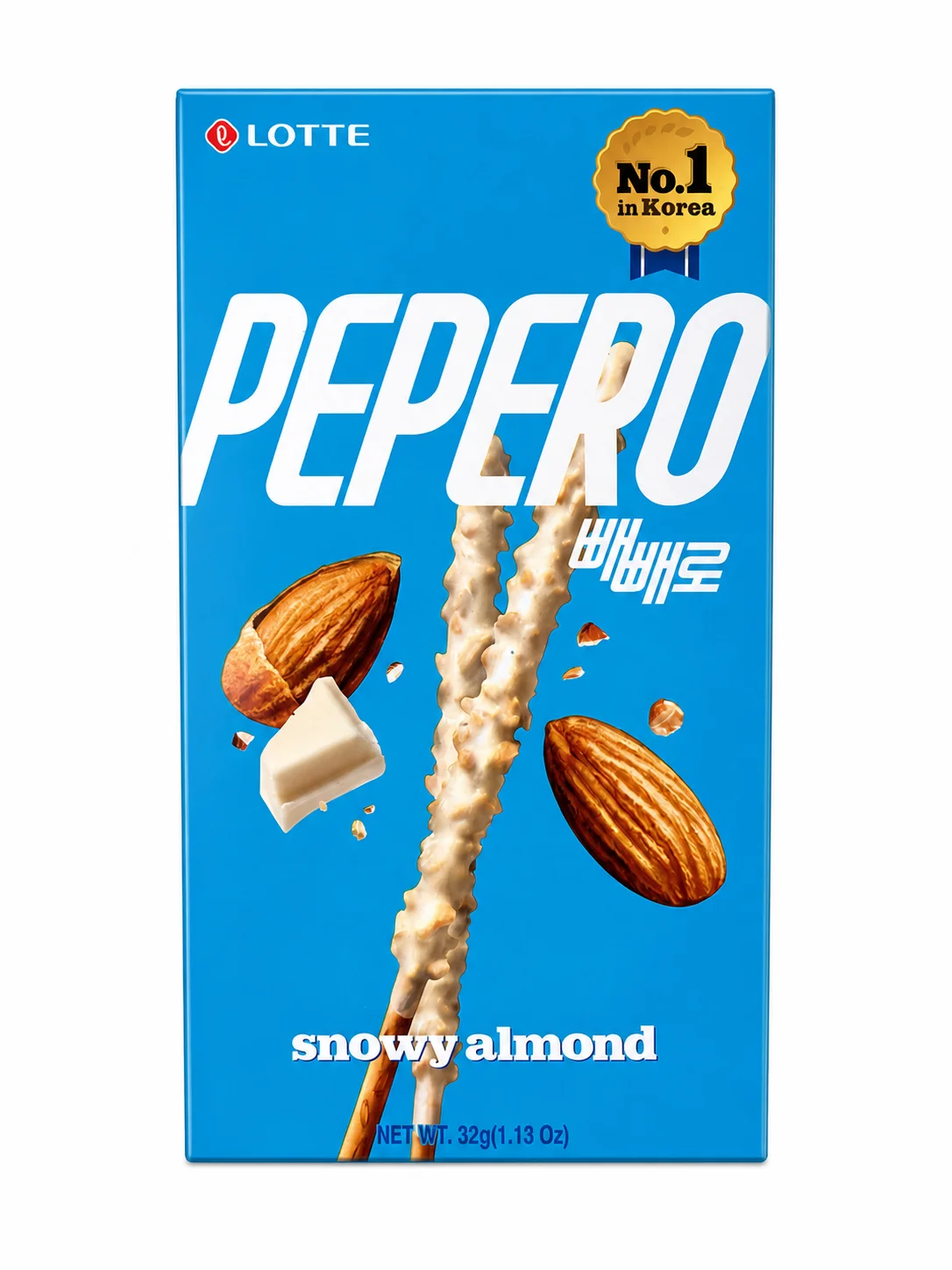 Lotte Pepero Snowy Almond Biscuit Sticks 32g