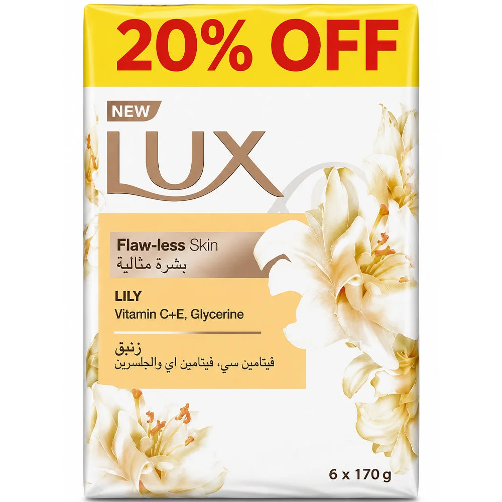 Lux Lily Beauty Soap with Vitamin C, Vitamin E & Glycerine 6 x 170g