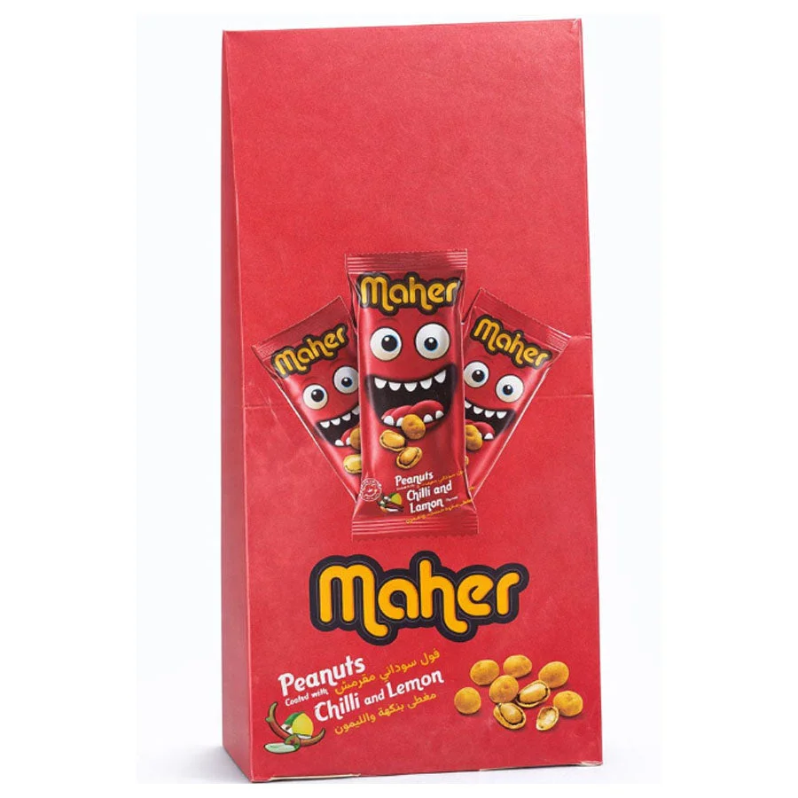 Maher Chilli & Lemon Coated Peanuts 24 × 30g