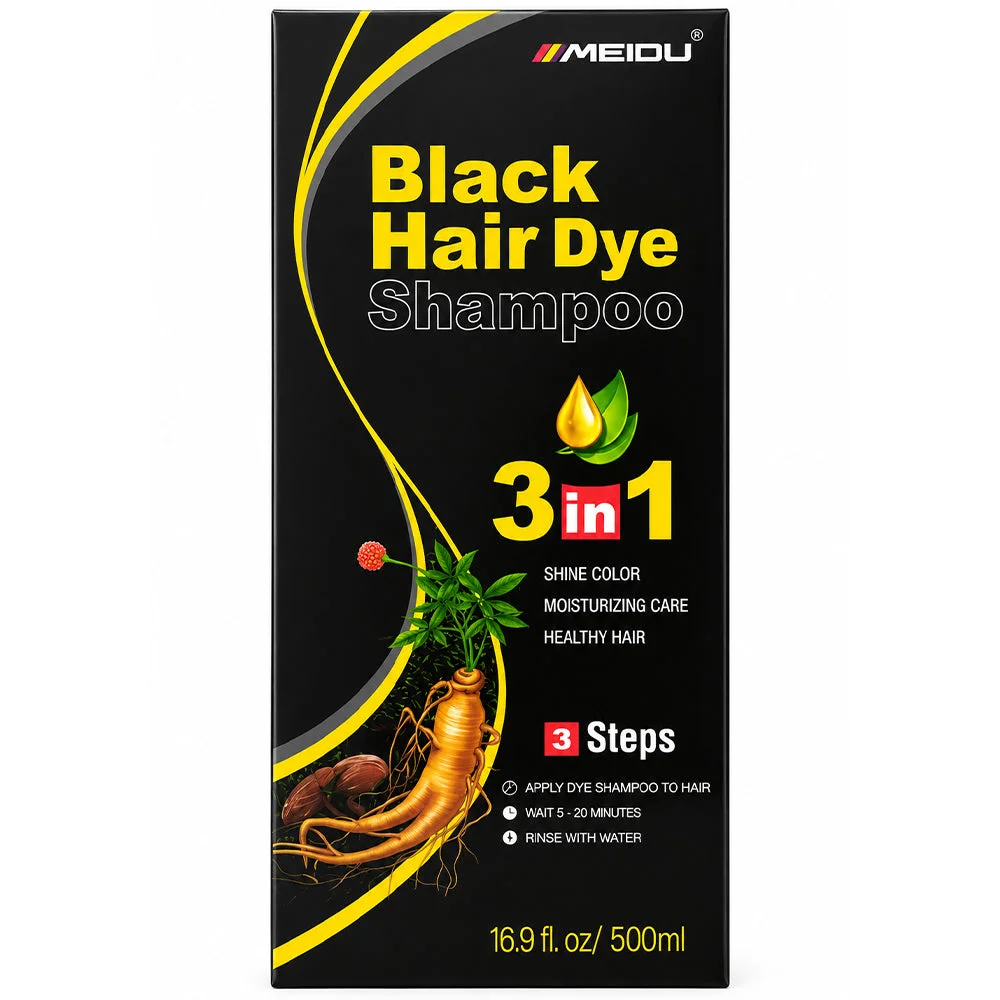 MEIDU Black Hair Dye Shampoo 3in1 500ml