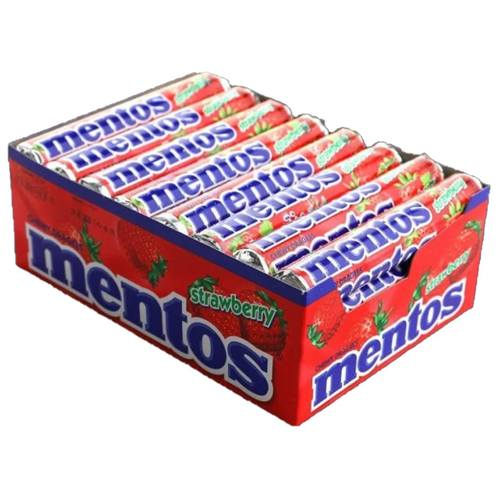 Mentos Strawberry Candy Rolls 24 × 29g