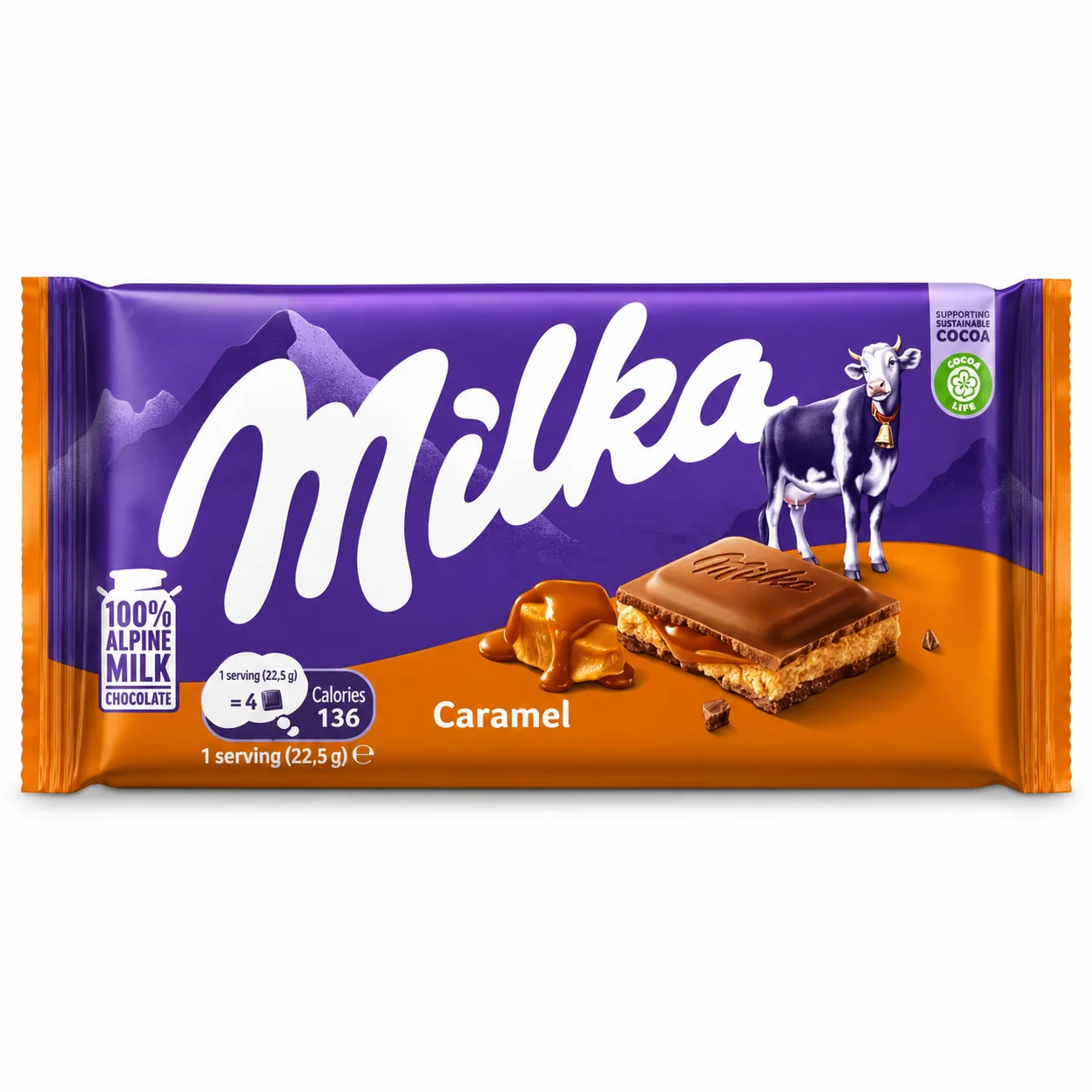 Milka Caramel Chocolate Bar 100g