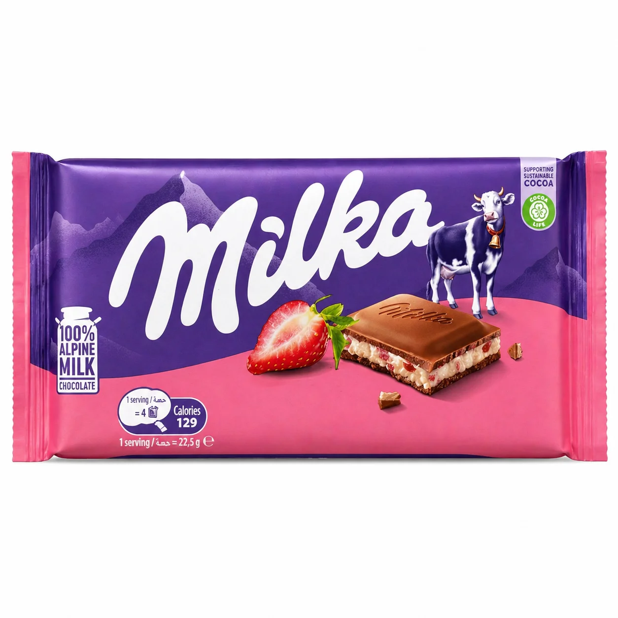 Milka Strawberry Chocolate Bar 100g