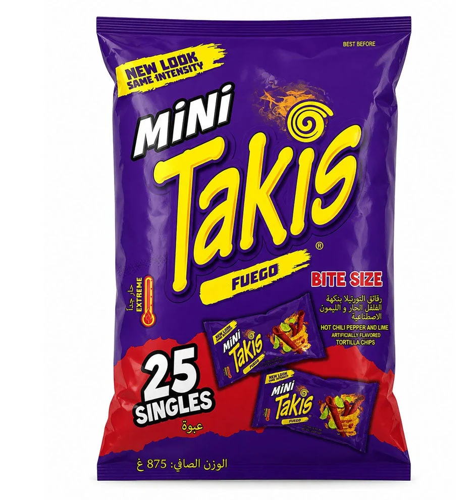 Mini Takis Fuego Tortilla Chips 25 Singles Pack 875g