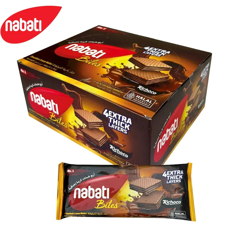 Nabati Bites Chocolate Cream Wafer Richoco 12Pcs × 39g (468g)
