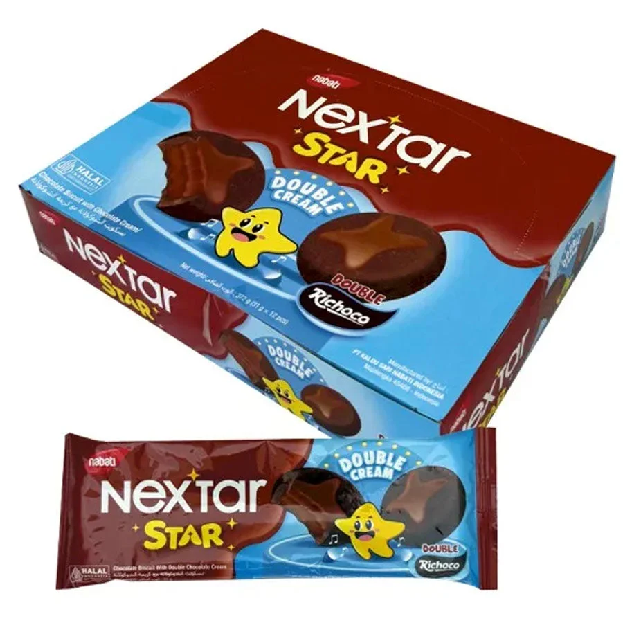 Nabati Nextar Star Chocolate Bisuit Double Choco 31GmX12