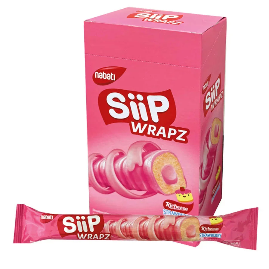 Nabati Siip Wrapz Strawberry 14.5G × 12
