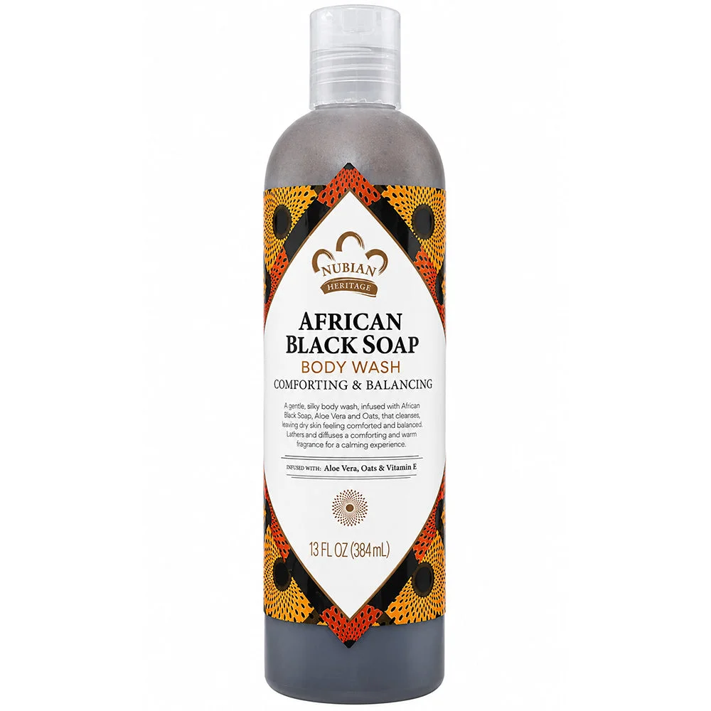 Nubian Heritage African Black Soap Body Wash – Comforting & Balancing 384ml