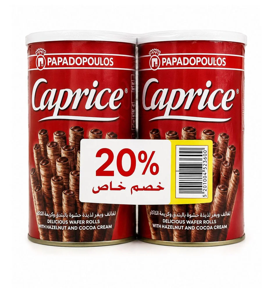 Papadopoulos Caprice Wafer Rolls 115g × 2 pcs (Offer Pack)