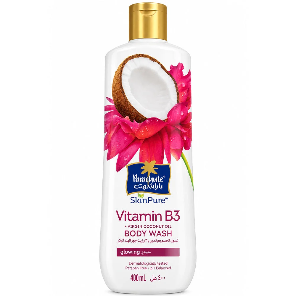 Parachute SkinPure Vitamin B3 + Virgin Coconut Oil Body Wash Glowing 400ml