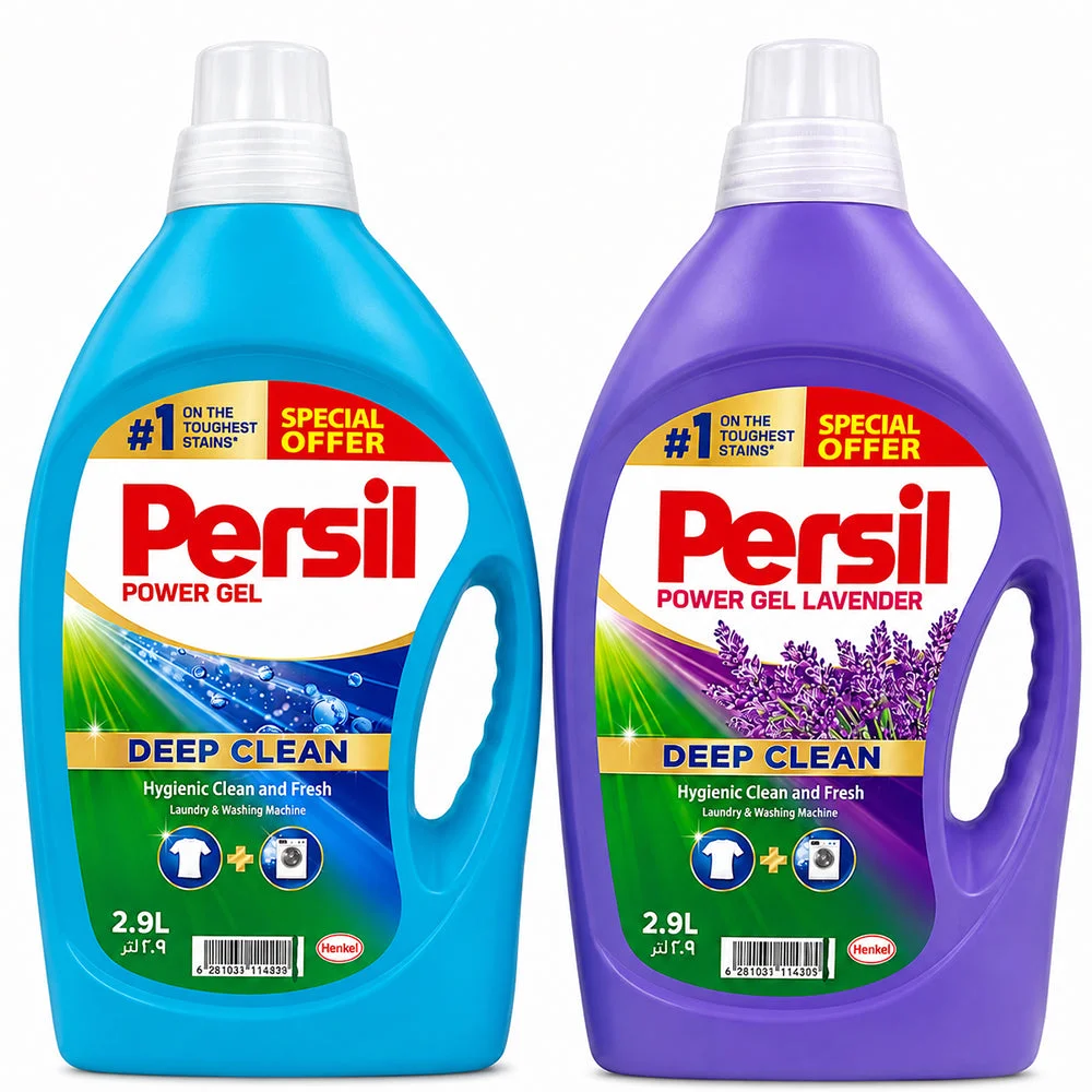 Persil Power Gel Deep Clean & Lavender Laundry Detergent Special Offer 2 × 2.9L