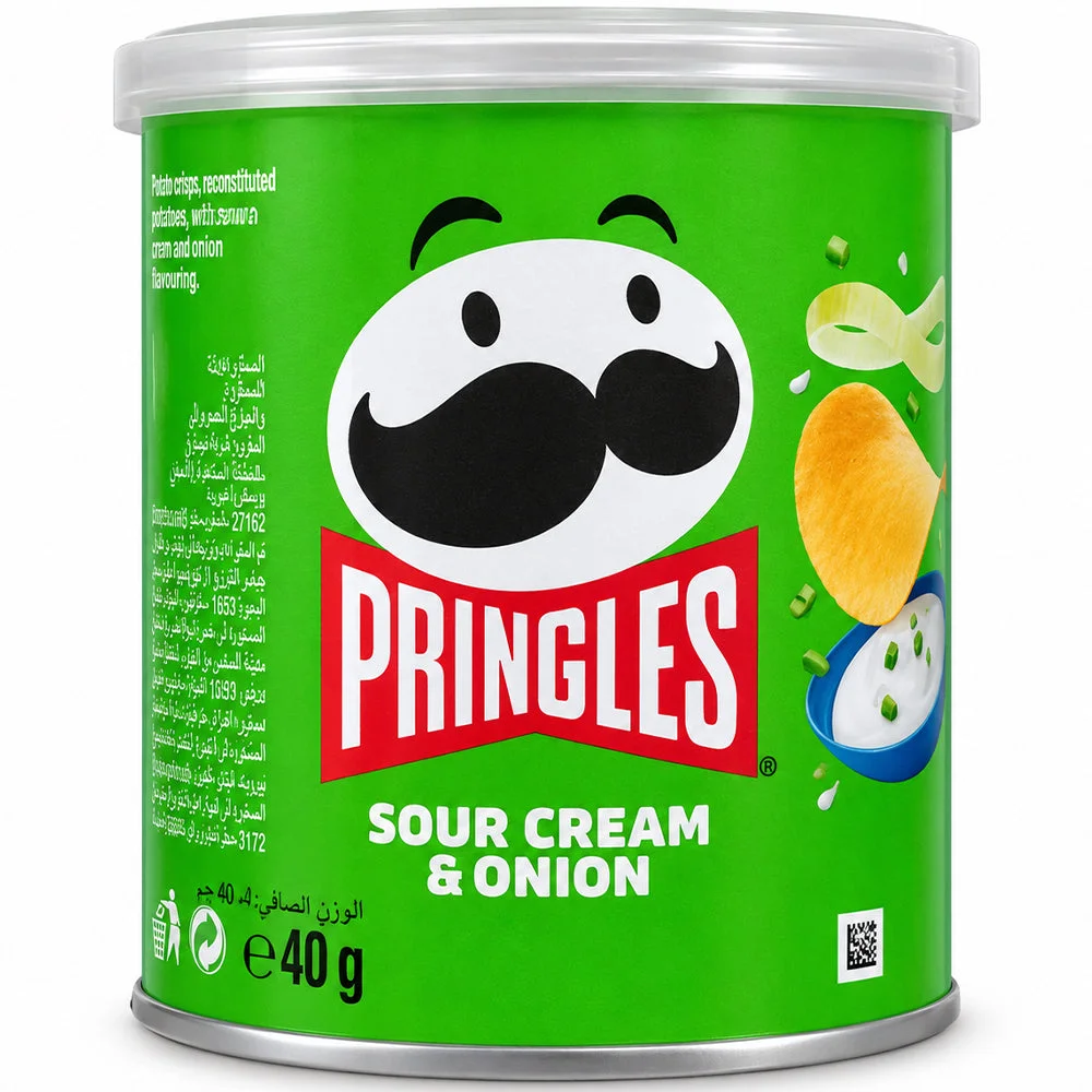 Pringles Sour Cream & Onion Potato Crisps 40g