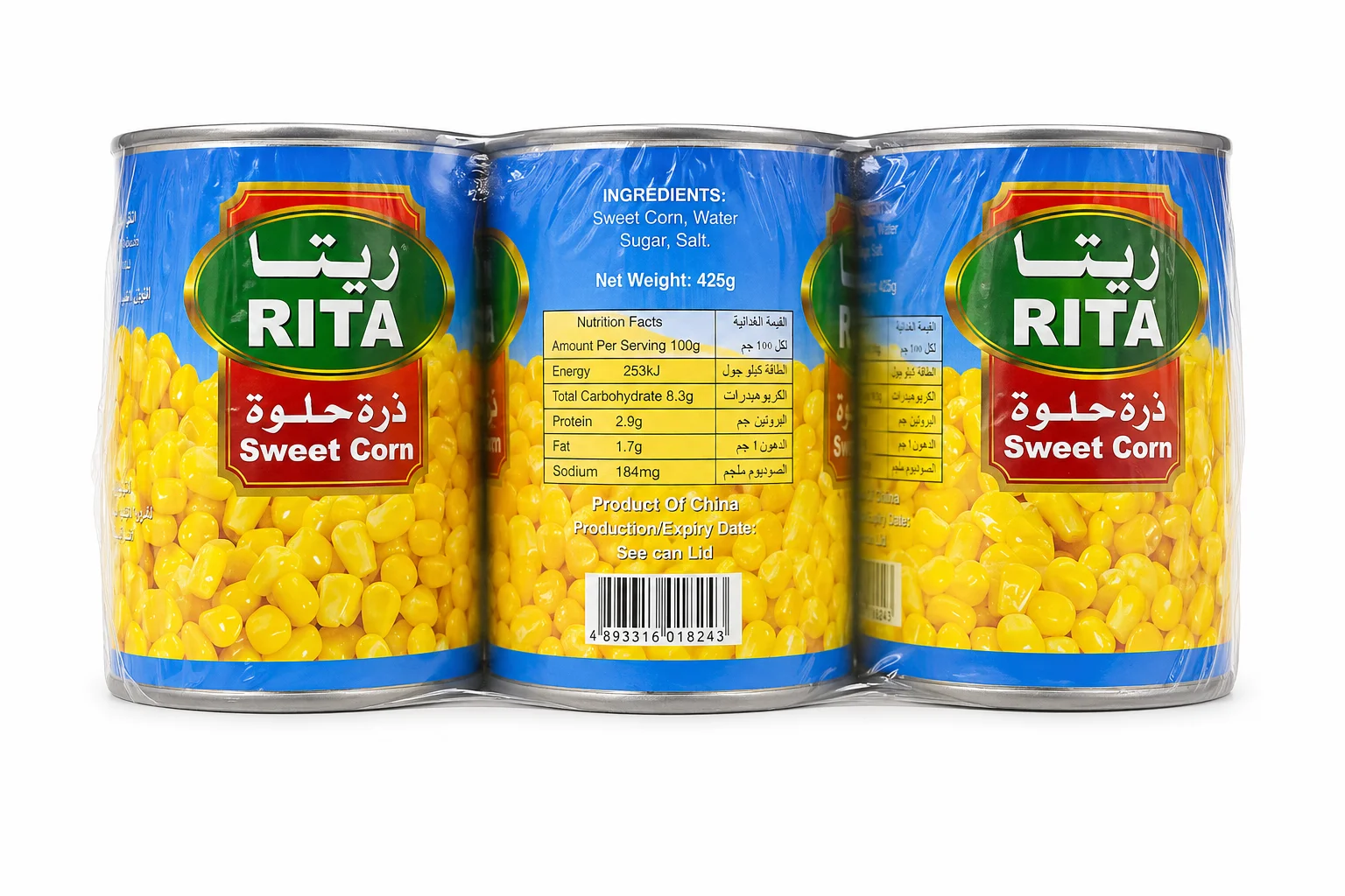 Rita Sweet Corn 425g x 3pcs