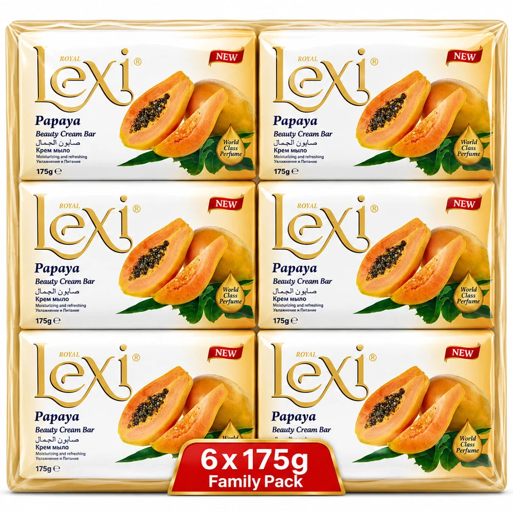 Royal Lexi Papaya Beauty Cream Bar 6 × 175g