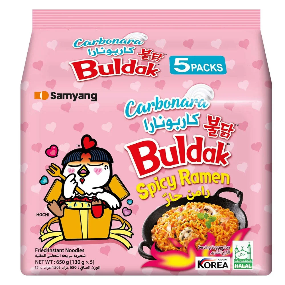 Samyang Buldak Carbonara Spicy Fried Instant Noodles 5 x 130 g