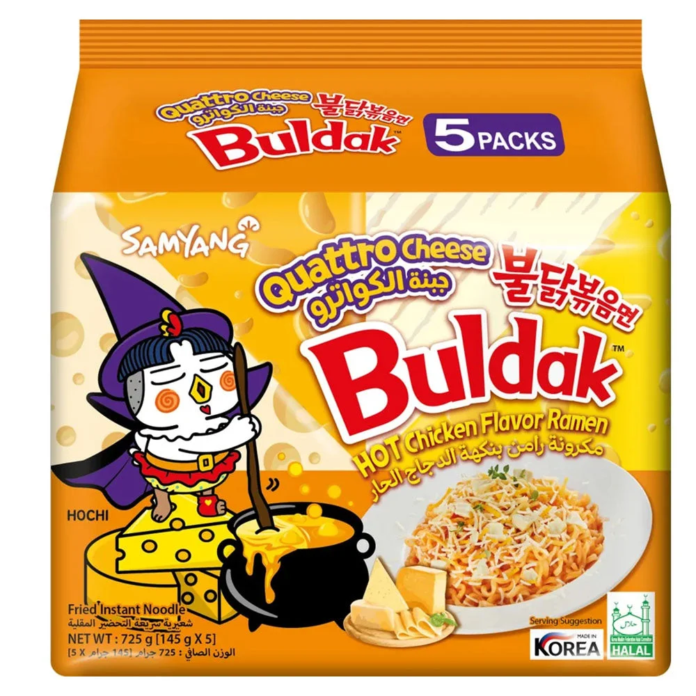 Samyang Buldak Hot Chicken Ramen Quattro Cheese 5 Pcs 145 gm