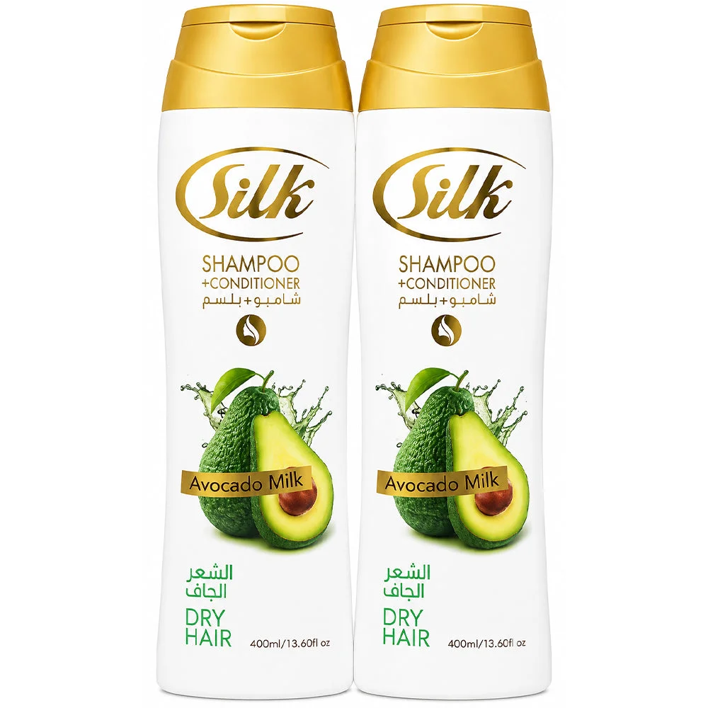 Silk Avocado Milk Shampoo + Conditioner for Dry Hair 2x400ml