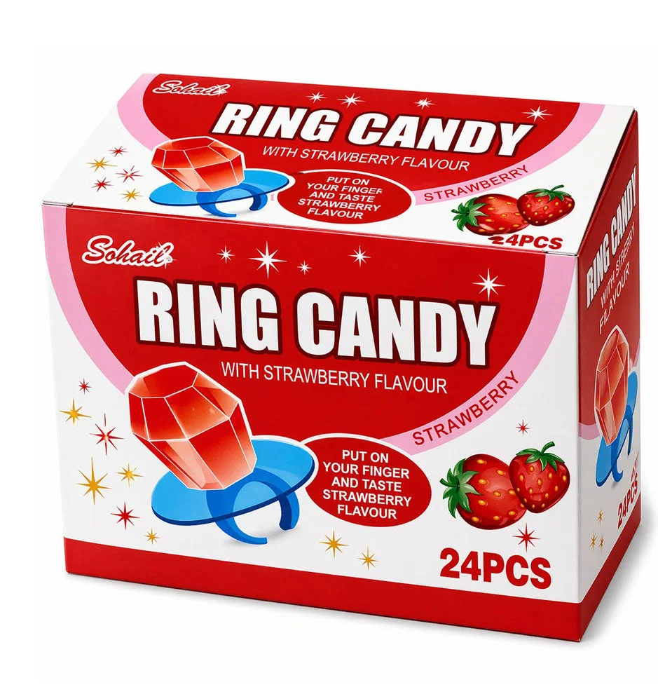 Strawberry Flavoured Ring Candy 10.5g x 24pcs