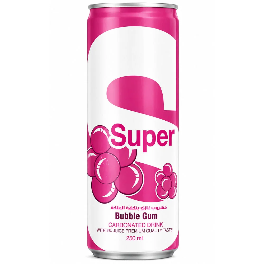 Super Bubble Gum Carbonated Drink 250ml