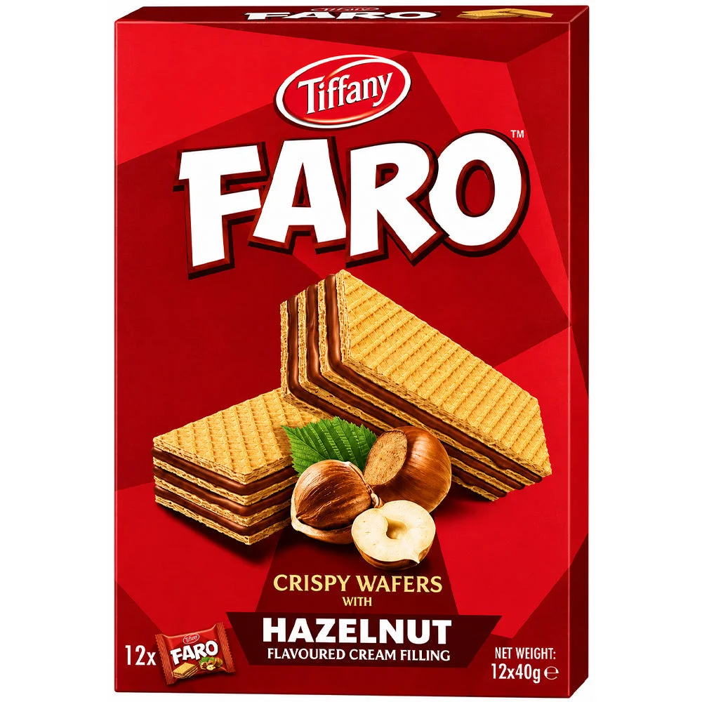 Tiffany FARO Hazelnut Crispy Wafers 12 x 40g