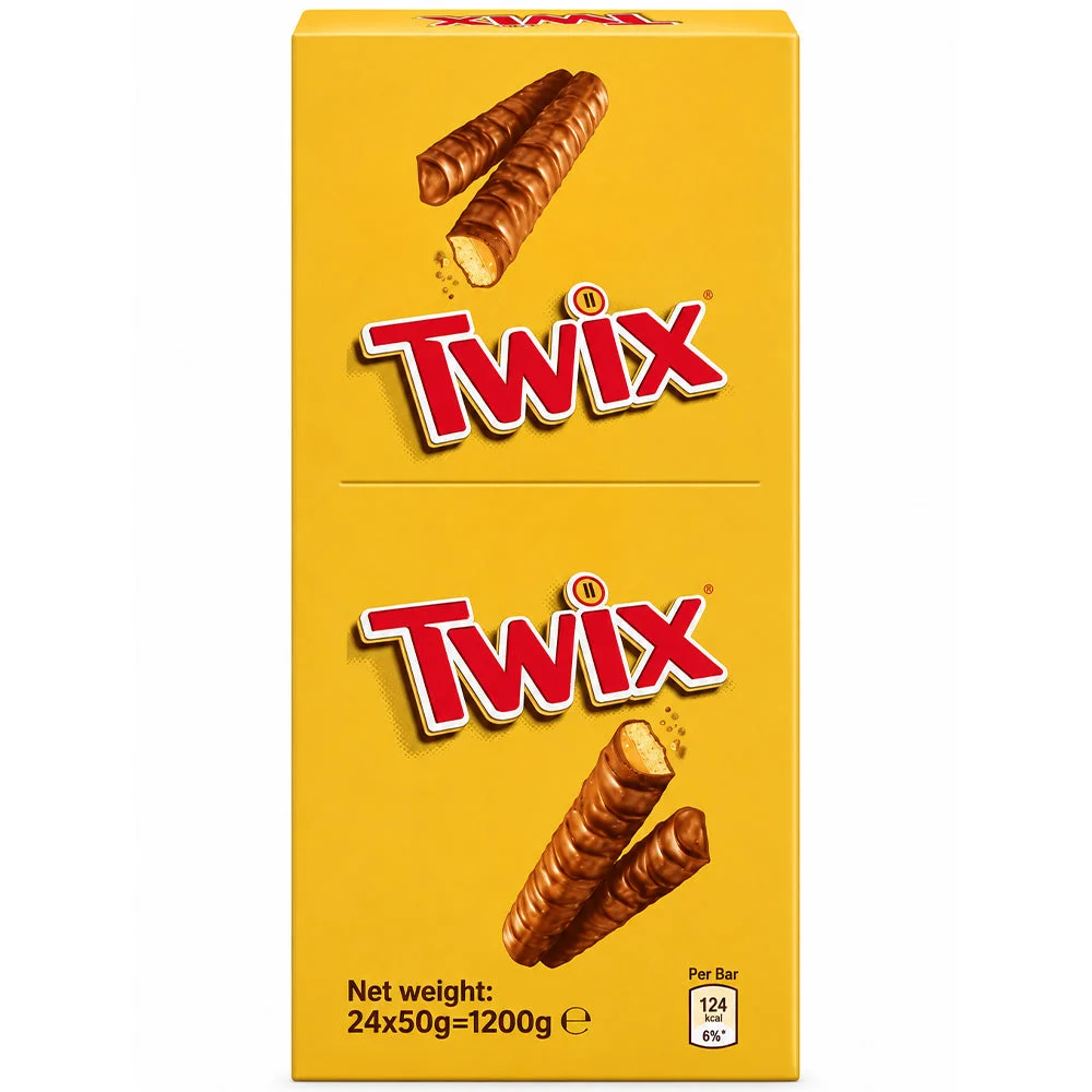 Twix Chocolate Wafer Bars 24 x 50g Box