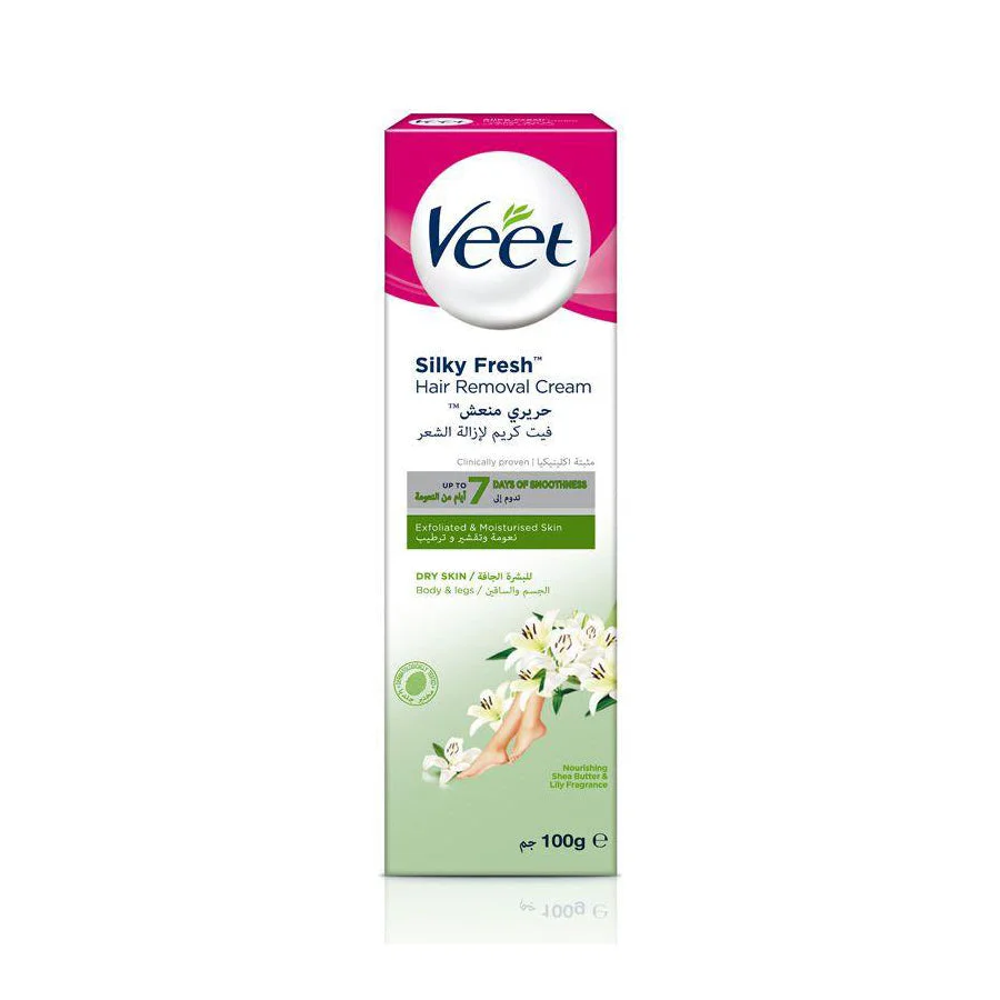 Veet Shea Butter & LiLy Fragrance Hair Removal Cream for Dry Skin Legs & Body 100 g