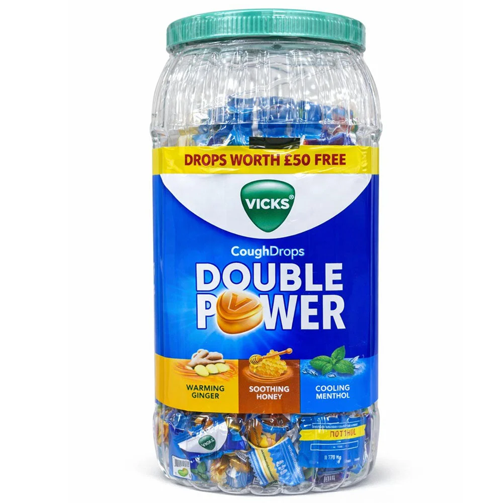Vicks Cough Drops Mixed Flavors Jar (Menthol, Ginger & Honey) 140drops x 2.7g