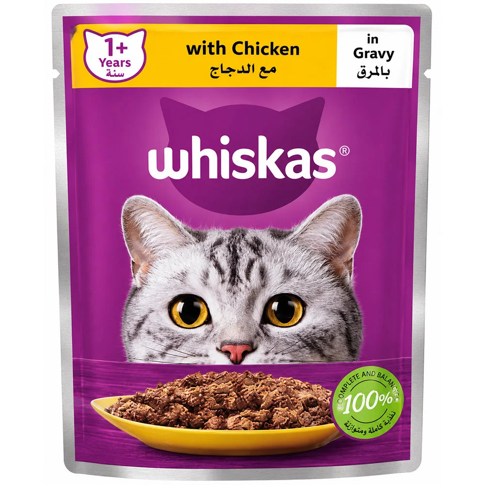 Whiskas With Chicken in Gravy Wet Cat Food 80g