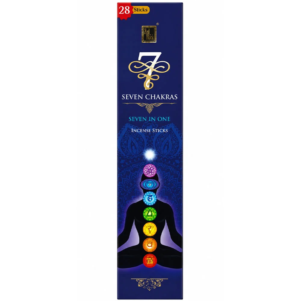 Zed Black Seven Chakras Seven in One Incense Sticks 28 Sticks